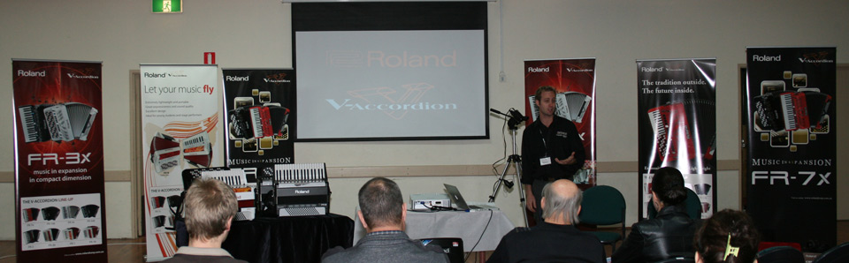Roland Australia V-Accordion Product Manager Liam French welcomed the people
