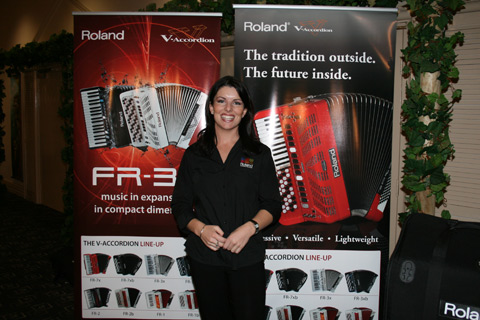 Tracey Collins was at the Roland stand in the function room of the Club Marconi.