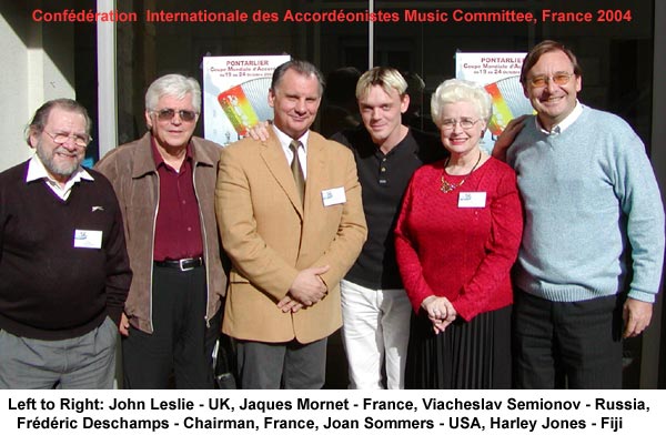John Leslie, Jacques Mornet, Viacheslav Semionov, Frederic Deschamps, Joan Sommers, Harley Jones