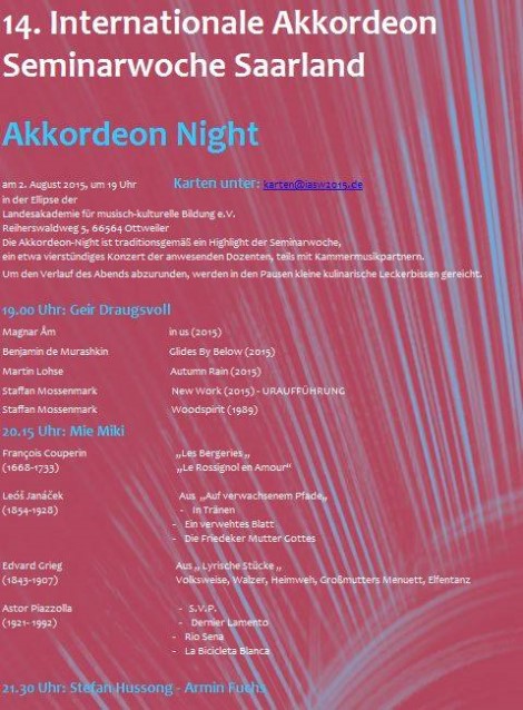 ‘Accordion Night’ Concert poster
