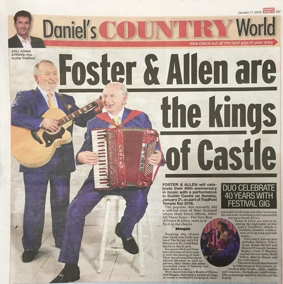 Foster & Allen newspaper article