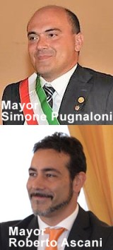 Mayors Simone Pugnaloni and Roberto Ascani