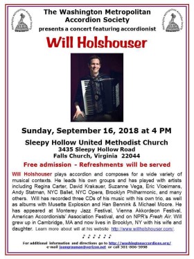 Poster Will Holshouser performs for WMAS