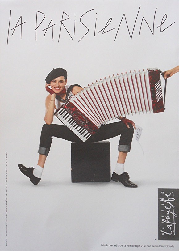 French model Ines de la Fressange and E. Soprani accordion