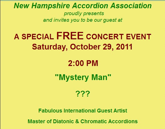 New Hampshire Accordion Association poster
