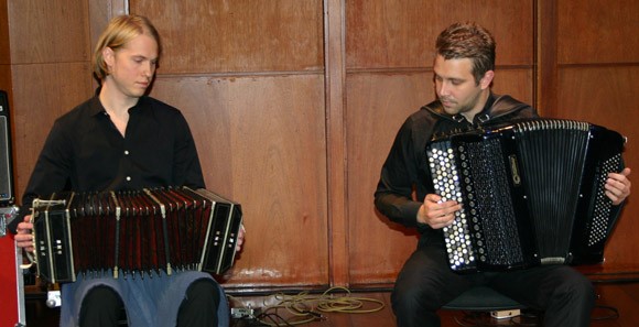 Jens Lundberg (bandoneon) and Daniel Andersson (accordion)