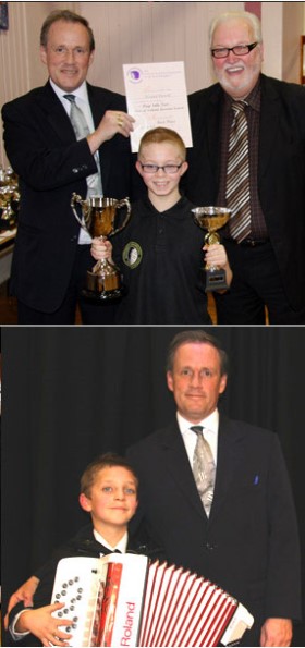 Top: Archie Main receives 2008 Sir James Anderton Award Lower: Alexander Bodell demonstrated the Roland FR-1