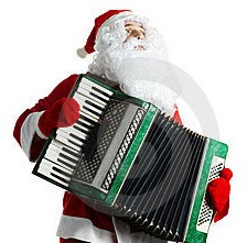 Santa Claus playing accordion