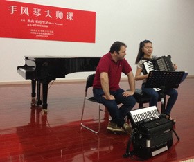 Mirco Patarini  with Chinese young accordionist