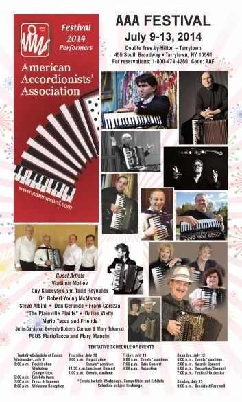 American Accordionists' Association (AAA) 2014 Festival poster