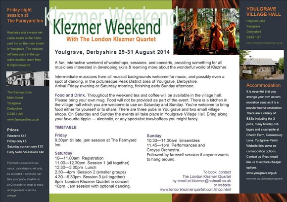 Klezmer Weekend poster