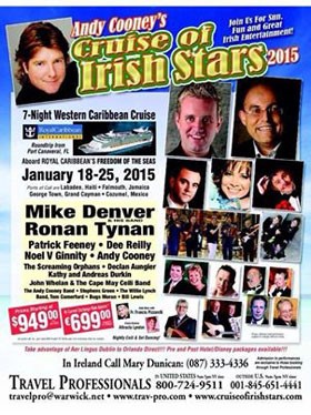 ‘Andy Cooney’s Cruise of Irish Stars 2015’ poster
