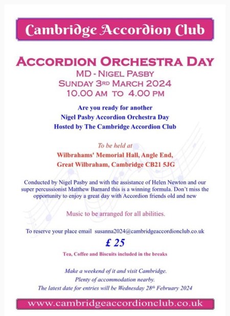 Cambridge Accordion Club Orchestra Day