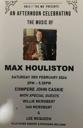 Max Houliston concert poster